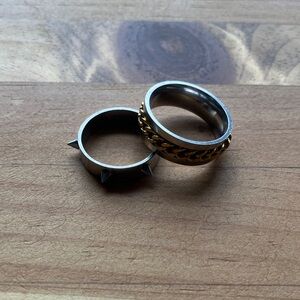 H&M Men's Gold and Silver Ring Duo